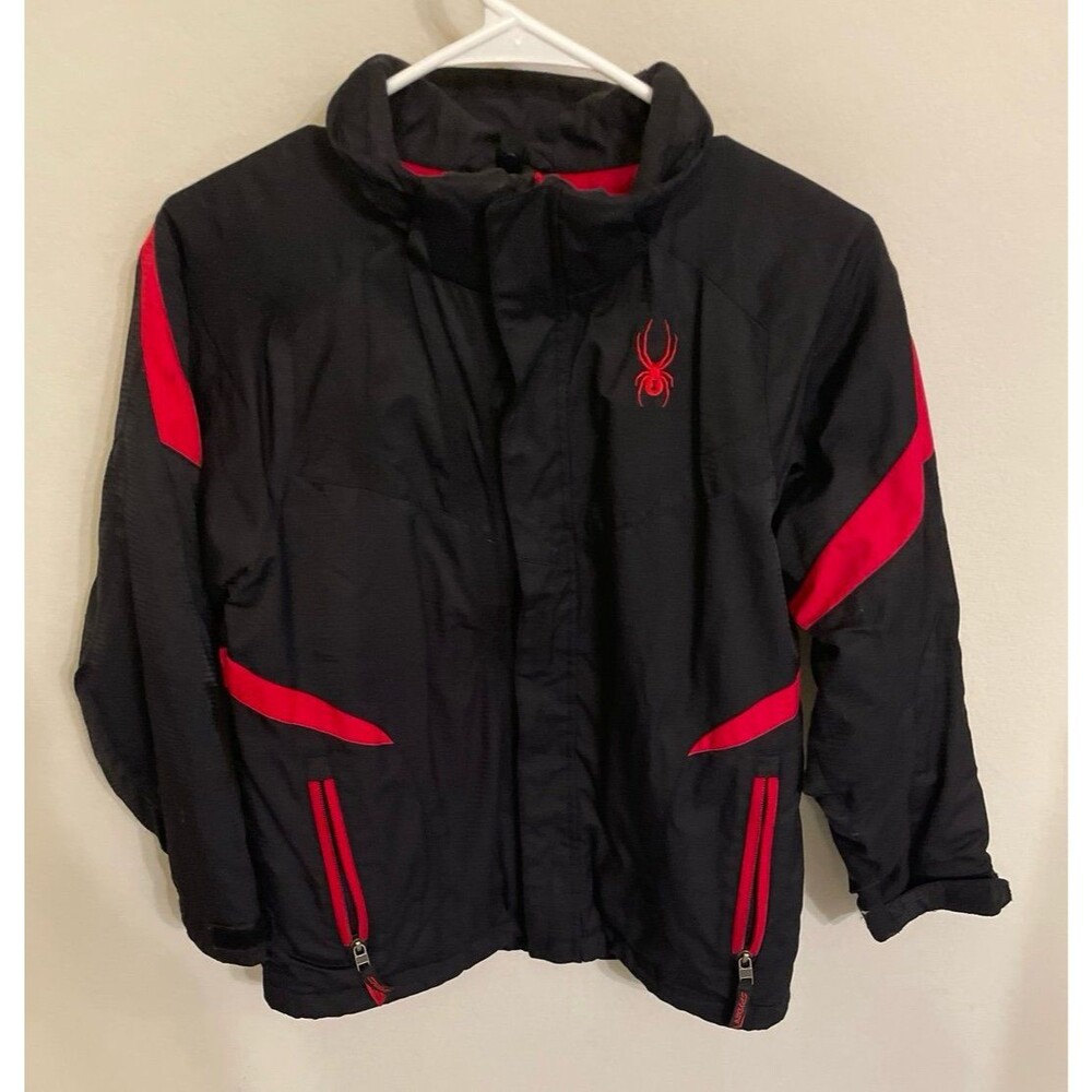 Red & Black Spyder Boy Coat Jacket, Size Youth 10, Missing Liner & Hood